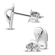Sandals Plain Sterling Silver Earrings, ep304